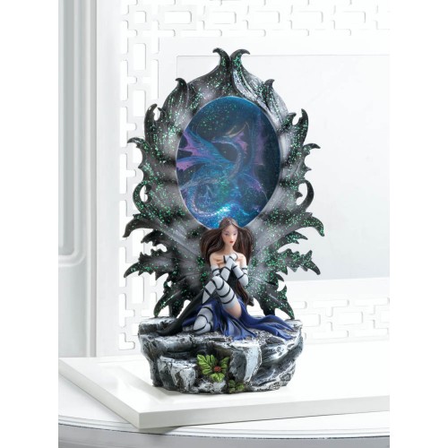 Fairy And Dragon Lighted Figurine
